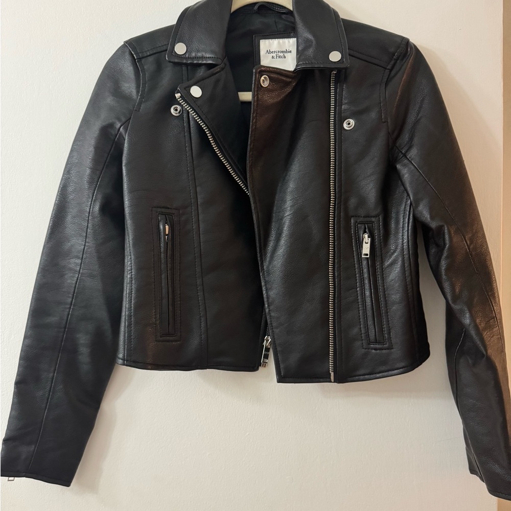 Abercrombie & Fitch Black Leather Moto Jacket